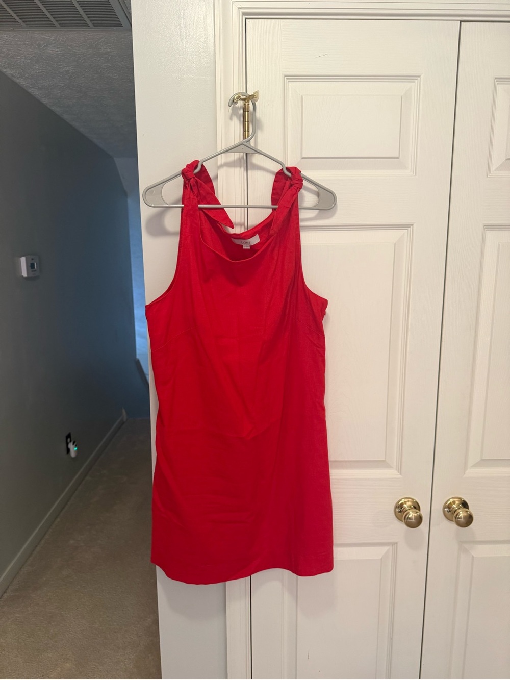 LOFT Red Knot-Shoulder Mini Dress large